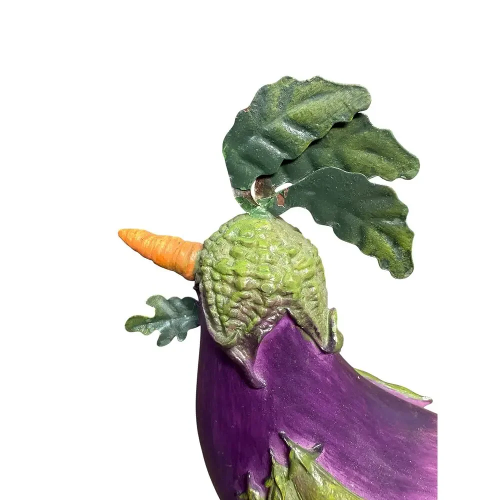 Farm Animal Vegetable Home Grown Garden Eggplant Rooster Anthropomorphic‎ Figure